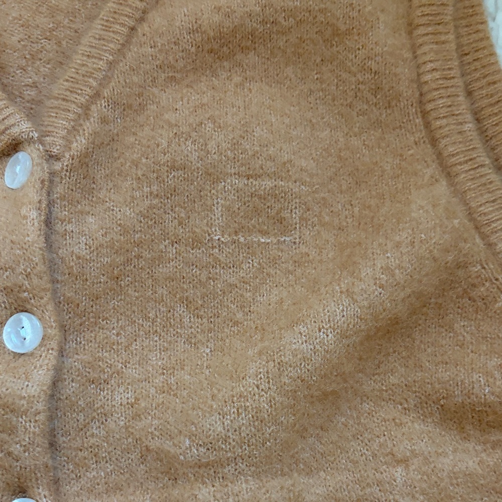 American Vintage Camel Brown V-Neck Button Sweater Vest - Picture 5 of 6
